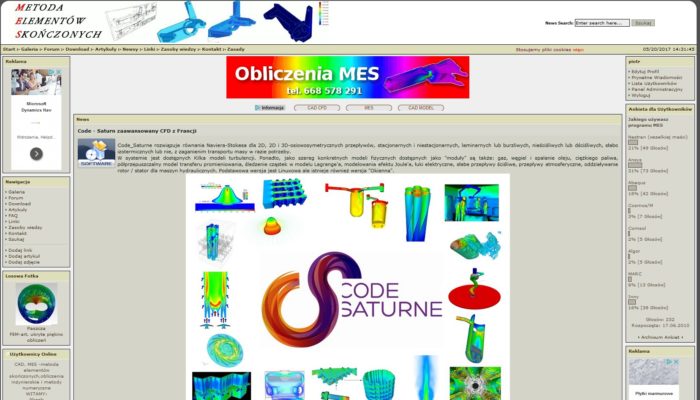 Strona forum dyskusyjnego dla inżynierów- obliczenia MES, CAD